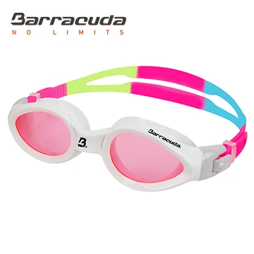 Barracuda плавательные очки изогнутые линзы анти-туман УФ Защита Водонепроницаемый для взрослых мужчин и женщин#14820 очки - Цвет: pink white