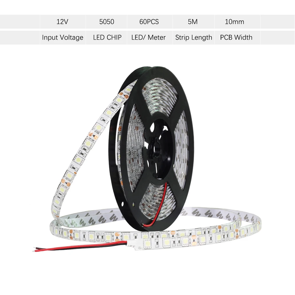 Светодиодная лента 12 в пост. Тока 5050 SMD 60 светодиодов/м 5 м/лот IP20 IP65 гибкая RGB RGBW RGBWW