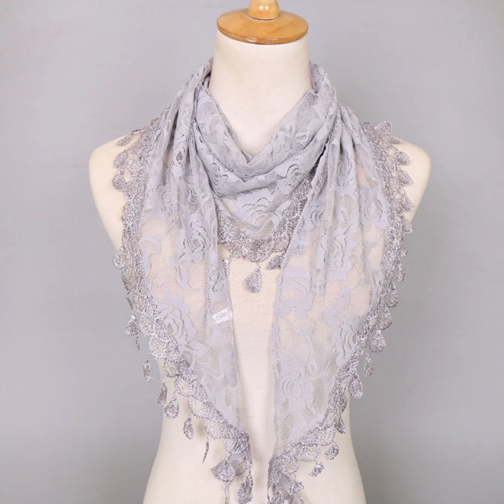 Fashion Triangle Scarf Lace Wraps Summer Collar Neck Scarves India