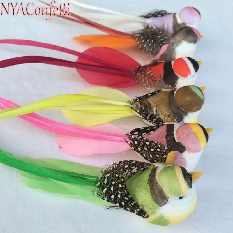Many Types Fake Craft Birds Artificial Foam Feathers Mini Bird,Decoration Mariage Table,Birthday Party Decorations Kids,Wedding