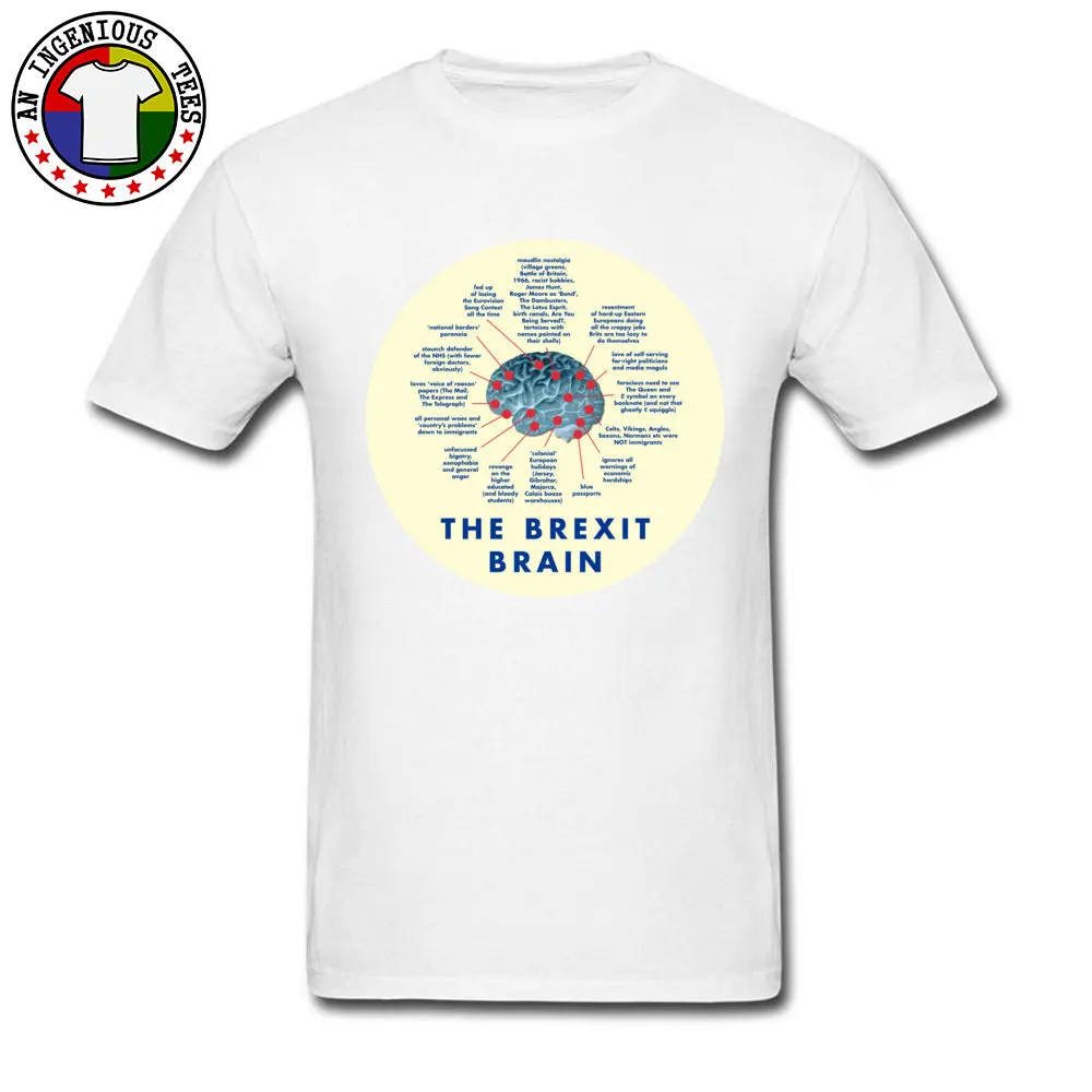 Group Cotton Fabric Tops Shirts for Men Hip hop Top T-shirts Summer Company Round Neck Sweatshirts Short Sleeve THE BREXIT BRAIN WHAT IT THINKS AND OBSESSES ABOUT white