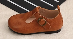 Claladoudou 13,5-18,5 см кожаные туфли для девочек черные коричневые вечерние туфли из искусственной кожи для девочек нарядные туфли принцессы для маленьких девочек - Цвет: Коричневый