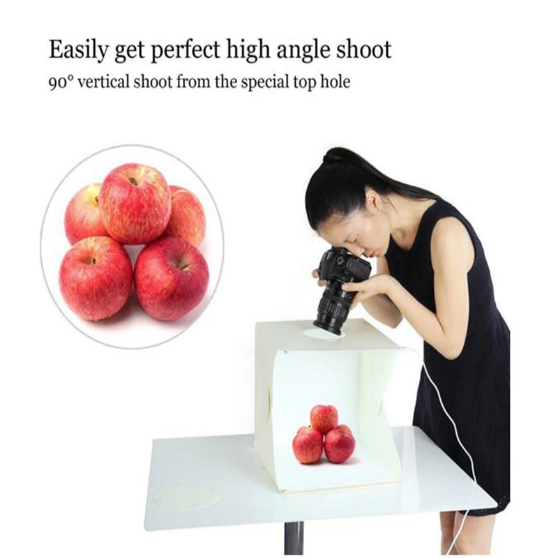 40cm Mini Folding Photography Stutio LED Light Softbox Portable Desktop Soft box Switch USB Cable 4 color Background Accessories