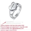 Women's Stainless Steel silver color Ring Heart Design Personalized Cremation Ash Urn Name Logo Brands Jewelry ► Photo 2/6