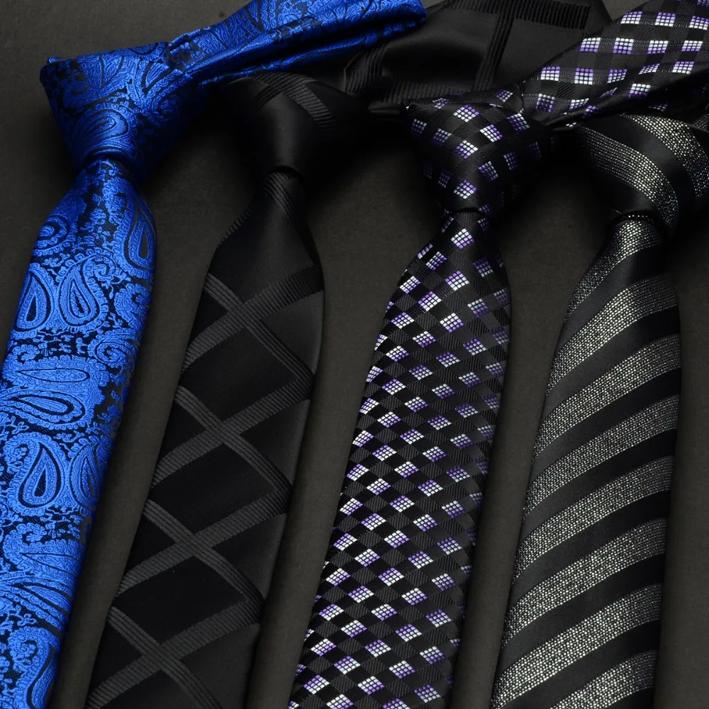 Neck tie GUSLESON men tie 5cm skinny ties luxury waterproof striped plaid neckties jacquard man's wedding dress slim tie