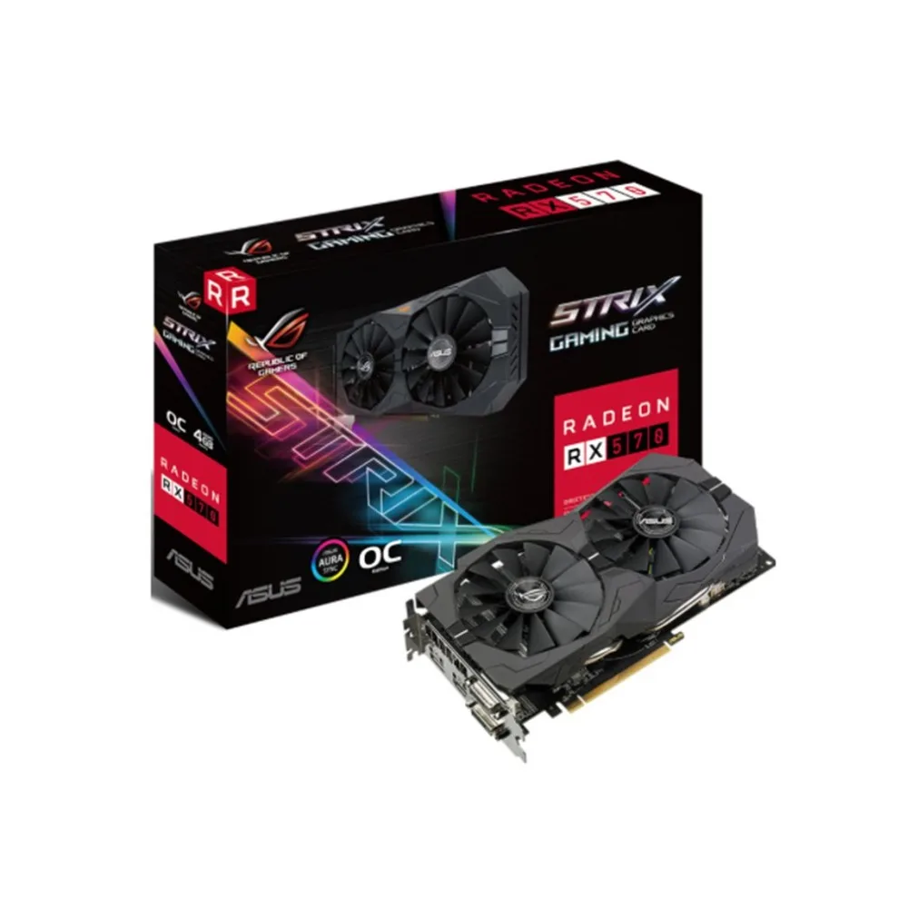 ASUS ROG Strix Radeon RX 570 O4G Gaming OC Edition GDDR5 DP HDMI DVI VR Ready AMD Graphics Card (ROG-STRIX-RX570-O4G-GAMING)