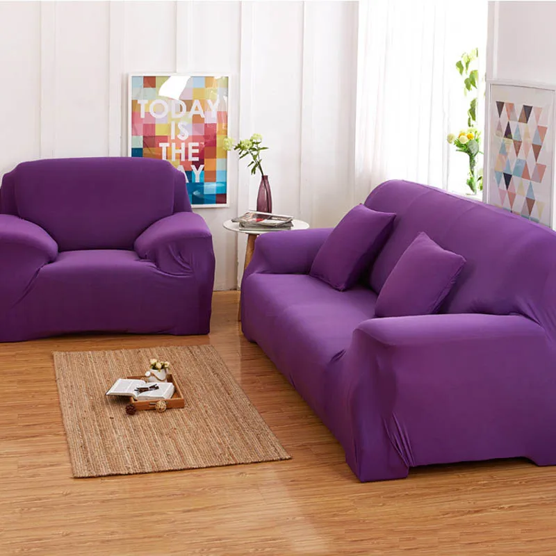 Solid Stretch Sectional Sofa Covers Soft Slipcovers Elastic Couch Cover
