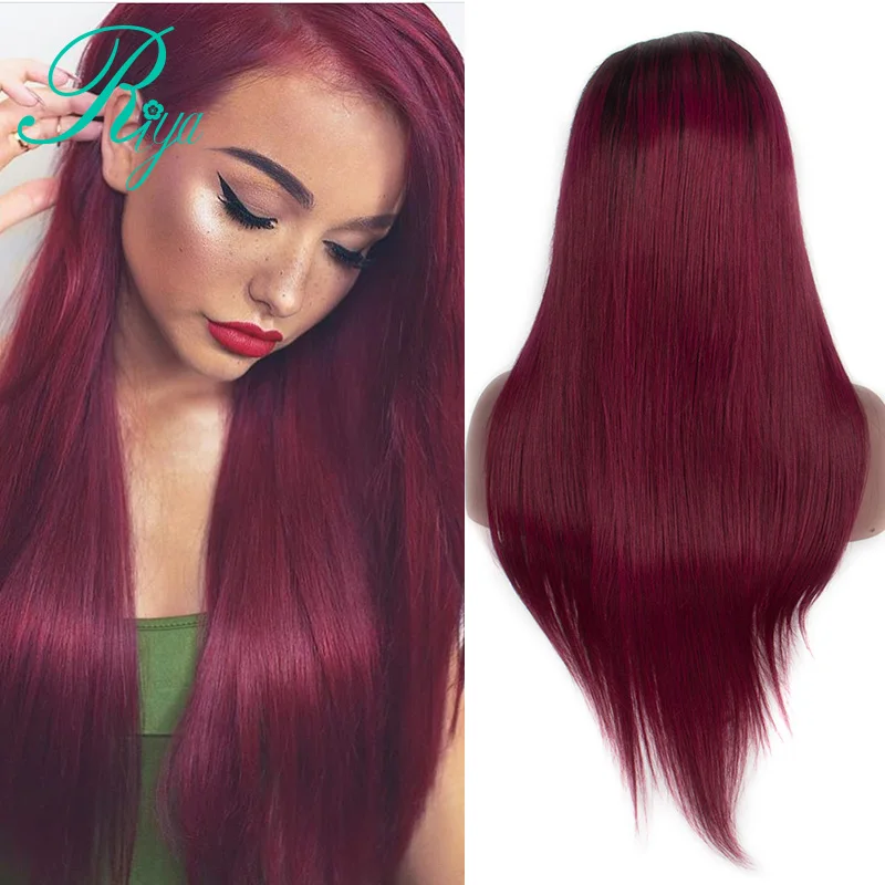 547 25 De Descuentoriya Cabello 1b99j Color Pelucas De Cabello Humano Brasileño Ombre Color Vino Tinto Encaje Frontal Pelucas De Cabello Humano