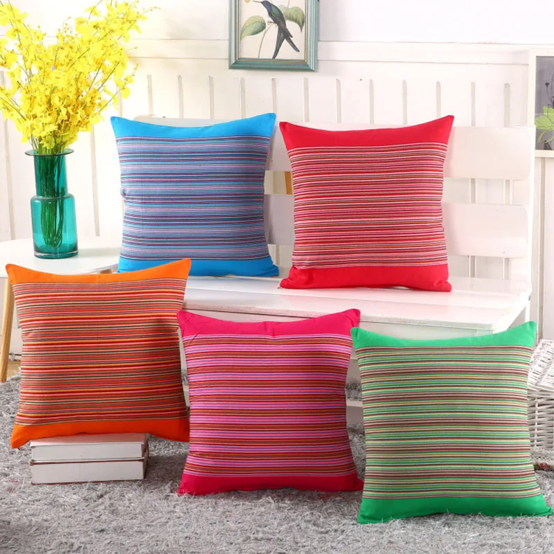 New Fashion Cushion Cover Striped Square Cushion Covers Sofa Cushion