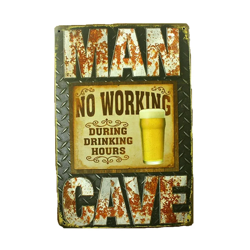 

Vintage Home Decor plaque metal vintage pub MAN CAVE Metal Tin Signs Bar Posters Wall Art 20*30cm