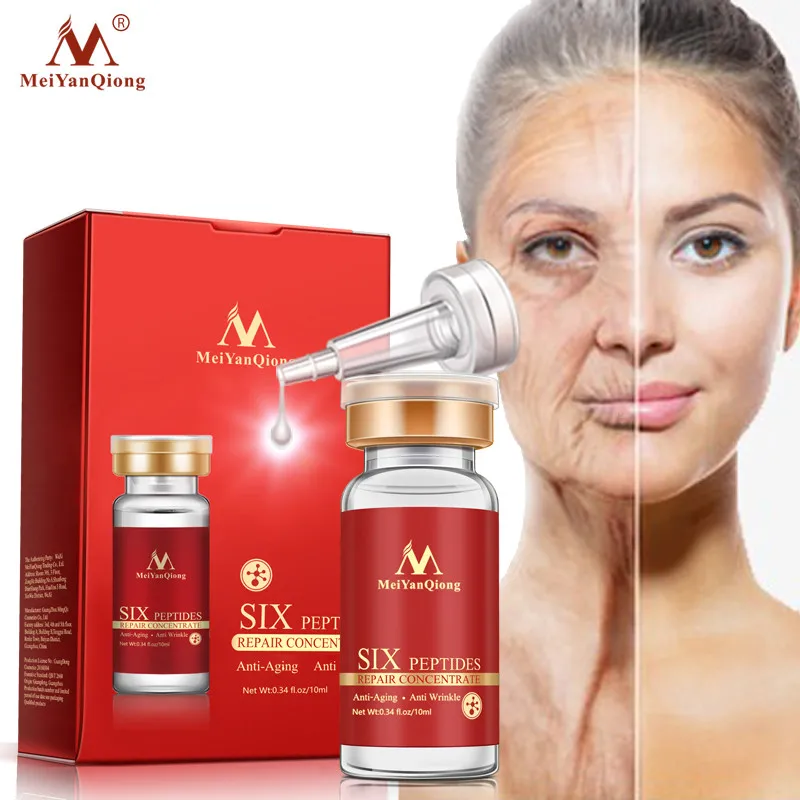 

MeiYanQiong Six Peptides Anti-aging Serum Nourish Skin Fade Out Fine Lines Firming Skin Whitening Bright For Face Skin Care