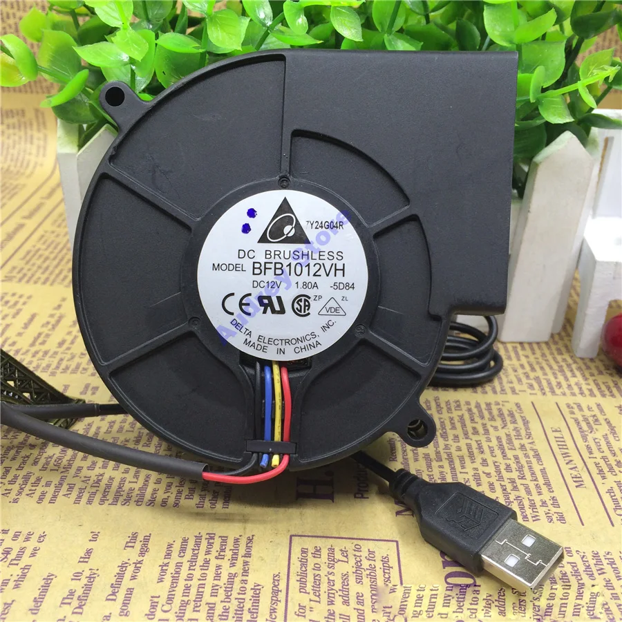 9733 проекционный турбинный вентилятор DC12V USB BFB1012VH 1.80A бесшумный бесщеточный