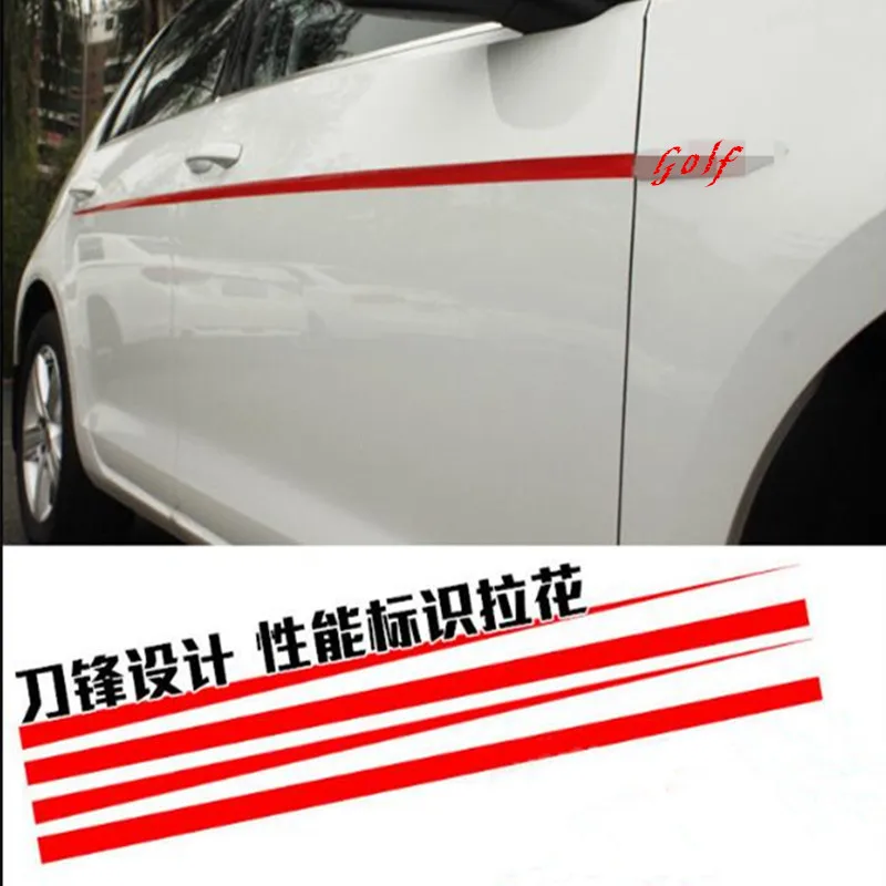 

Oettinger Design Car Body Waist Line Strip Sticker Side Door Skirts Styling Trim For Volkswagen VW Golf 7 MK7 GTI VII GOLF7
