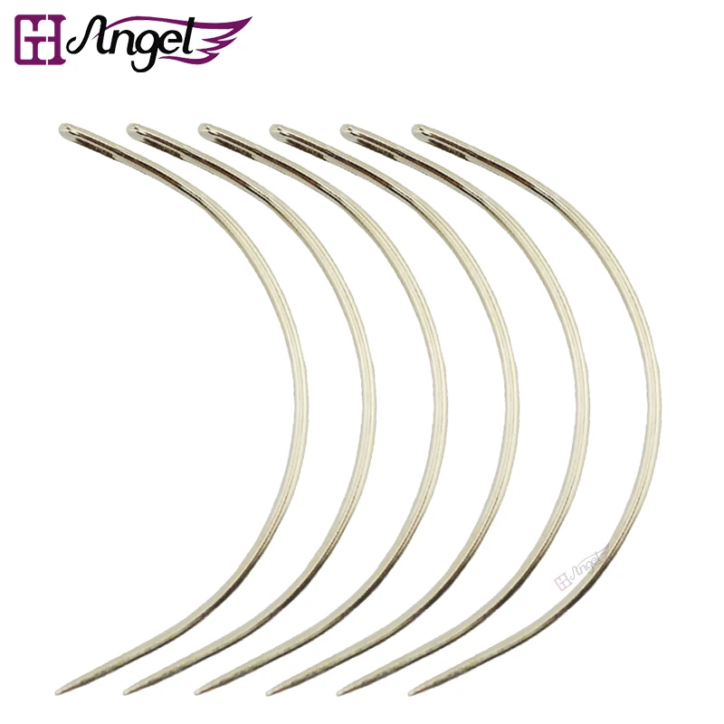 

Wholesale 1440pcs 6cm C/J/I Shape Curved Stainless Steel Hair Weaving Sewing Needles for Weave Wigs Hair Extension DIY Making