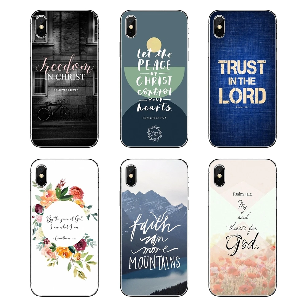 

For Samsung Galaxy A5 A6 A7 A8 A9 J4 J5 J7 J8 2017 2018 Plus Prime Bible verse Jesus Philippians Christian Silicone Phone Covers