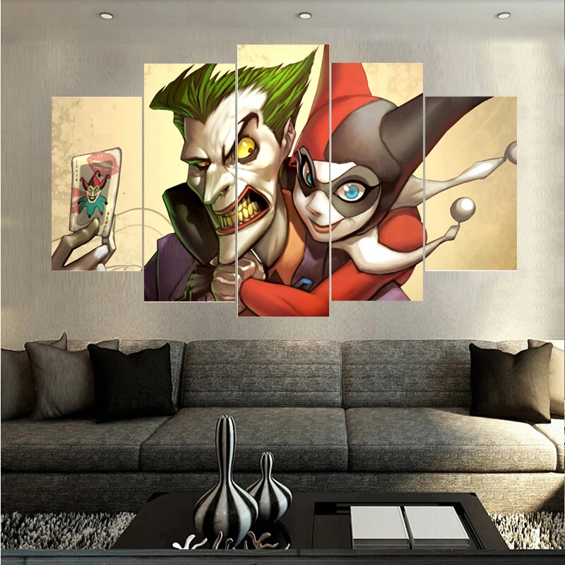 Large Poster HD Printed Painting Canvas 5 Panel Movie Joker Print Art