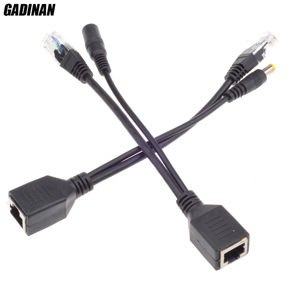 

GADINAN Tape screened 30M POE Adapter cable, POE Splitter Power supply module 12-48v separator combiner Black or White
