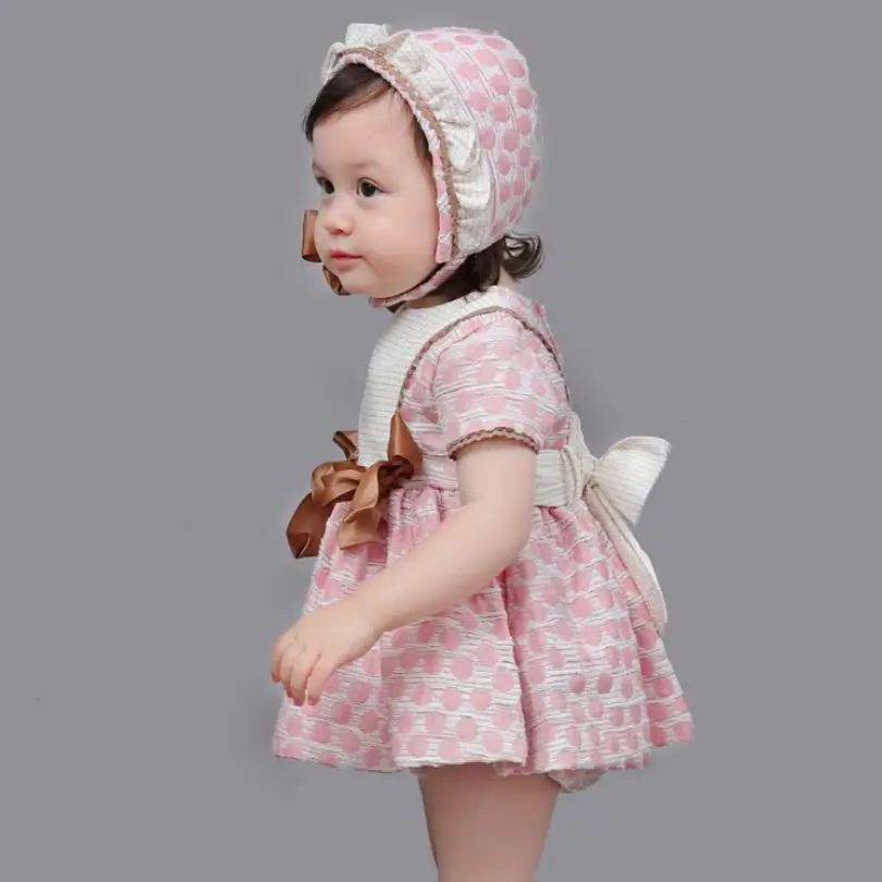 

2019 Summer New Spanish Lolita Girl dress Jacquard Palace Style Baby Dress Three-piece Set Wedding Birthday Dress Vestidos Y1163