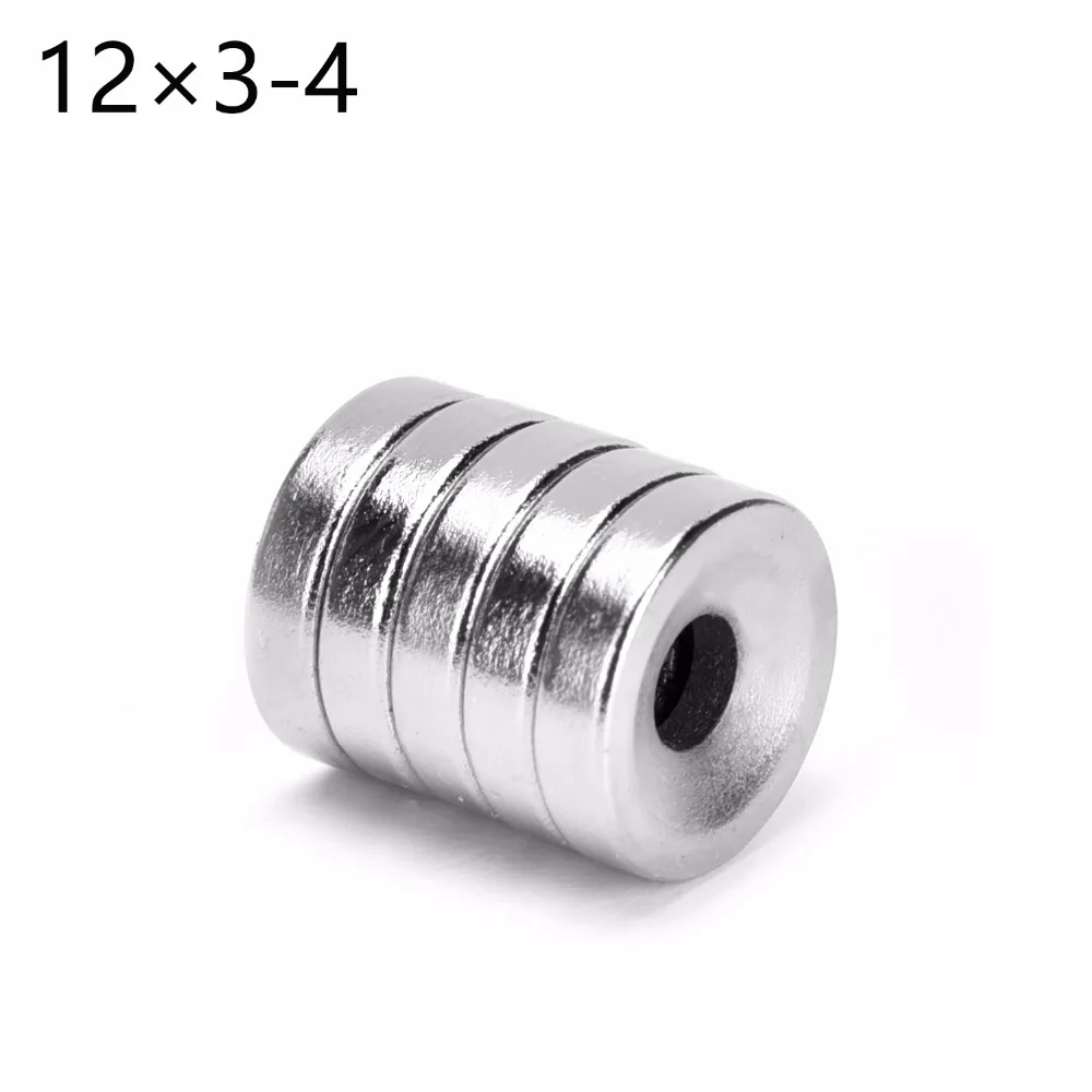 

100pcs 12x3 hole 4MM Ring Round Countersunk Neodymium Magnets With Hole NEW 12*3-4 12mm x 3mm