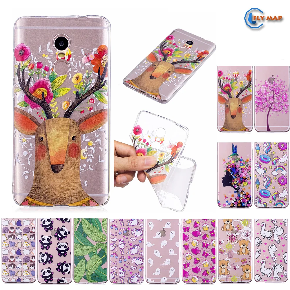 Fitted Case for Xiaomi Redmi Note 4X Note4X Soft TPU Silicone Cover Mobile Phone Case for Xiaomi Redmi Note4X X4  Painted Capa