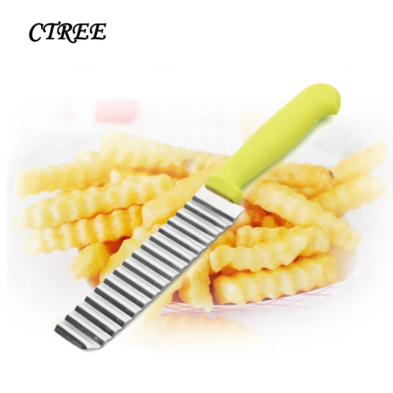 

CTREE Green Potato Wavy Edged Cutter Knife High Quality Stainless Steel Vegetable Fruit Potato Cutter Peeler Cooking Tools C715