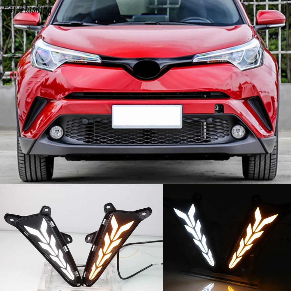 Car flashing Car DRL LED Daytime Running Light Daylight For Toyota C-HR ...