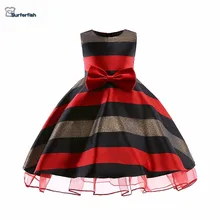 ; Новая детская одежда для маленьких девочек; платье для девочек; летнее трикотажное праздничное платье принцессы без рукавов в полоску; детское платье