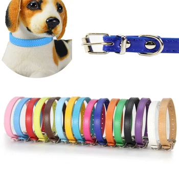 

Dog Collar PU Leather Pet Dog Soft Colourful Collars For Small Medium Dogs And Cat Dogs Neck Strap Adjustable Collar