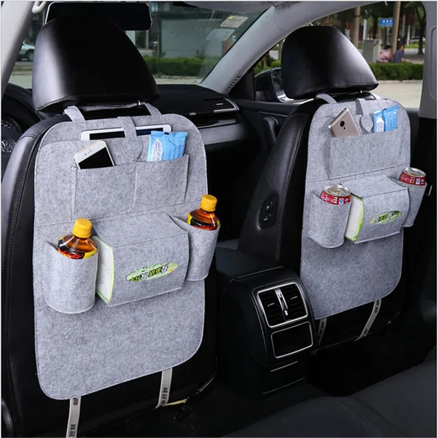 2017 Multi-functional Car Back Seat Storage Felt fabric Collection Bag Hanging bag Car Chair Back Back Seat Bag