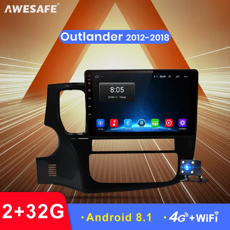 AWESAFE 2 din Android 8 1 автомобильный DVD плеер GPS для Mitsubishi Outlander 3 2012 2013 2014 2015 2016 2017 2018 стерео