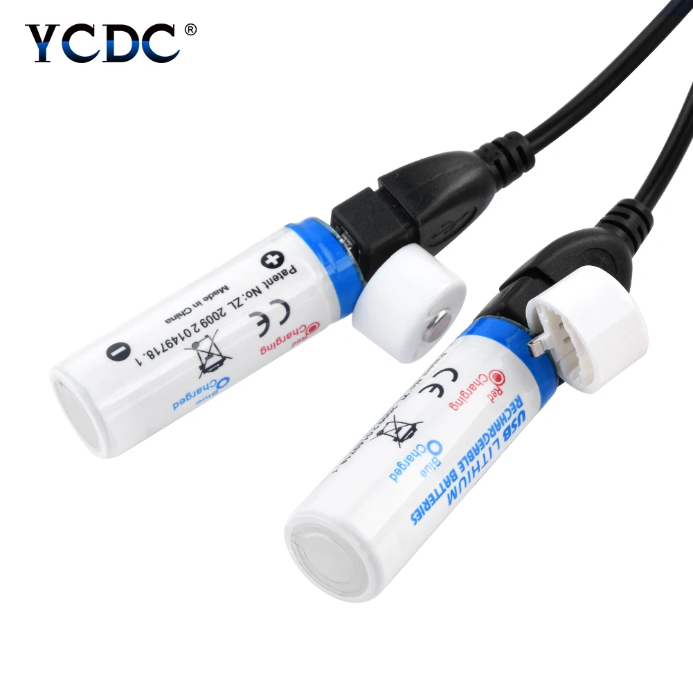 Высококачественный YCDC 2 шт. 3,7 в премиум 18650 аккумулятор 1200 мАч USB Перезаряжаемый светодиодный индикатор с кабелем для светодиодный фонарик