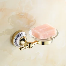Золотой полированный фарфор мыльницы нержавеющей стали настенные сеть аксессуары для ванной комнаты 08SD