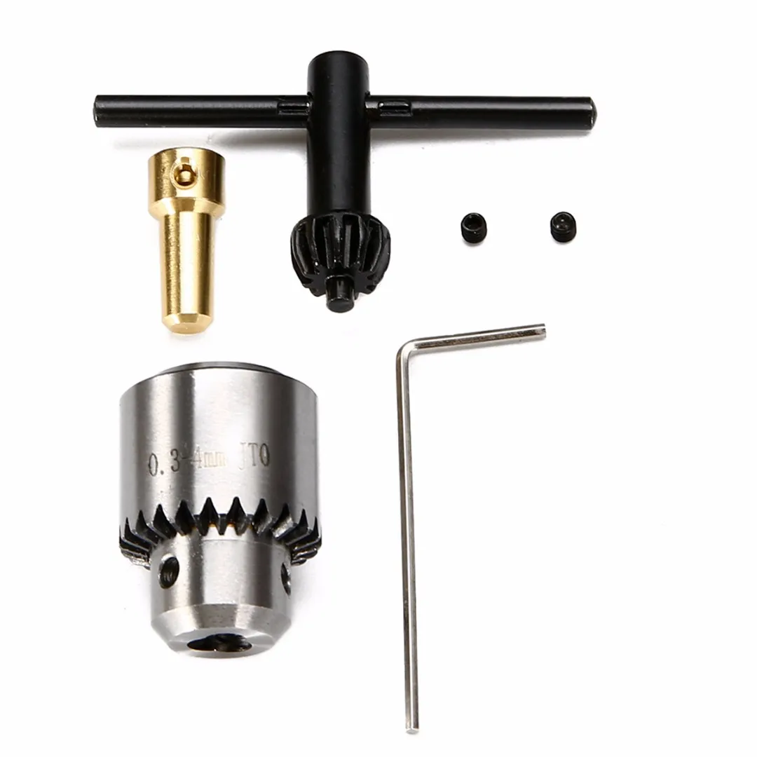 Micro Motor Drill Chucks Clamp 0.3-4mm With Spanner Key & 3.17mm Brass Mini Shaft Connecting Rod For Power Electric Drills Micro Motor Drill Chucks Clamp 0.3-4mm With Spanner Key & 3.17mm Brass Mini Shaft Connecting Rod For Power Electric Drills