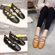 Модные Демисезонный крест Бретели для нижнего белья Для женщин без каблука Обувь Балетные костюмы Обувь слипоны мягкая удобная обувь женщина мелкая горох плоские Обувь