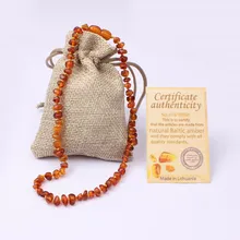 Envío Gratis Natural Certificado Joyería Hecha A Mano de Perlas de Ámbar Báltico Color Cognac Báltico Ámbar Dentición Del Bebé Collar