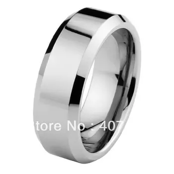 

Free Shipping Cheap Price USA Brazil Russia Hot Sales 8mm Hign Polish Beveled Edge Tungsten Carbide Ring New Men's Wedding Band