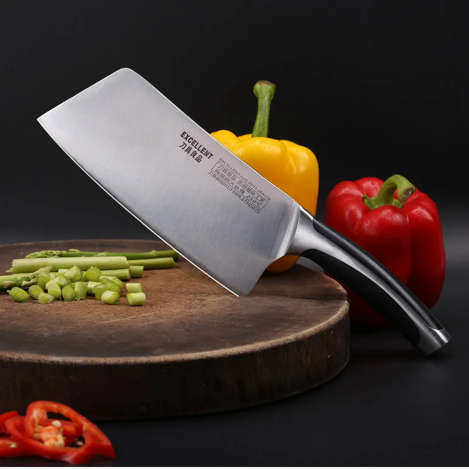 Очень Sharp 7Cr17Mov кухонные ножи из нержавеющей стали 7 дюймов разделочный кухонный нож отличный ABS Ручка Кливер для приготовления пищи аксессуары