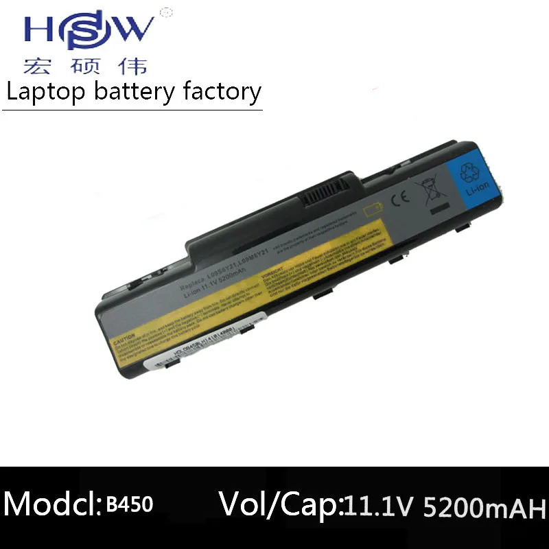 Аккумулятор HSW B450 5200 мАч для ноутбука lenovo B450 L09M6Y21 L09S6Y21 B450A B450L bateria akku