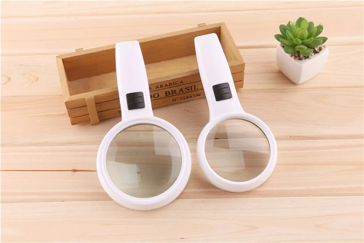 10X 110mm Diameter Handheld Magnifying Glass with LED Light Portable Magnifying Glass White Magnifier-6