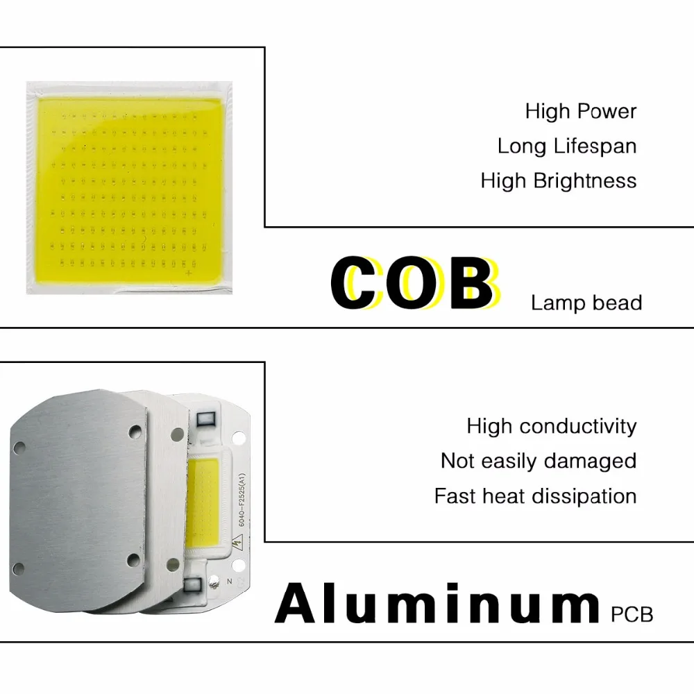 Smart IC High Power LED Matrix Für Projektoren 20W 30W 50W 110V 220V DIY Flut licht COB LED Diode Scheinwerfer Im Freien Chip Lampe