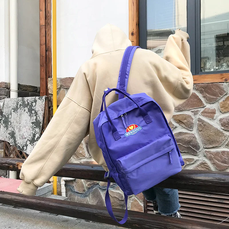 MENGHUO Panelled 2018 Women Canvas Backpack School bag for Girl Ladies Teenagers Casual Travel bags Schoolbag Backpack Mochila (26)