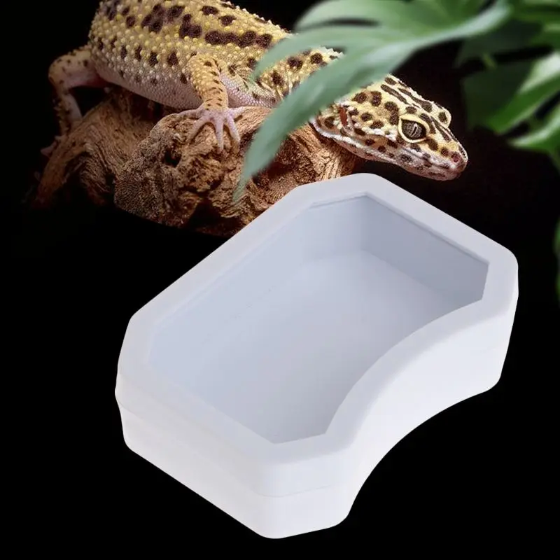 Кормушка для рептилий воды Еда кормления Пластик чаша 3 Размеры Черепаха Ящерица, змея бассейна
