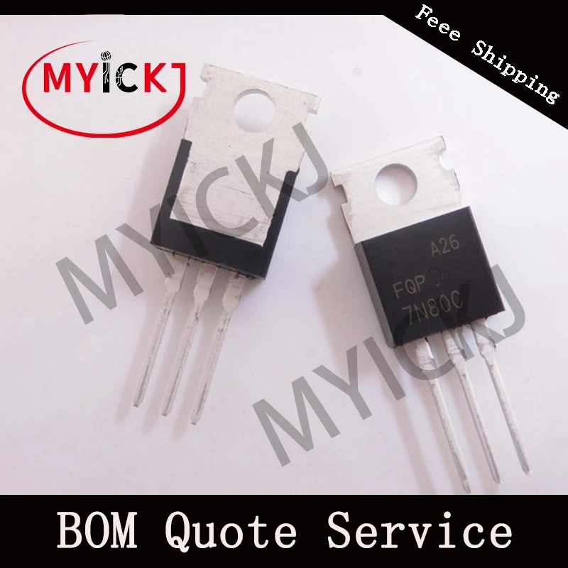 5 шт. FQP7N80C MOSFET N CH 800V 6.6A 220 IC CHIP|Светодиодные чипы| |