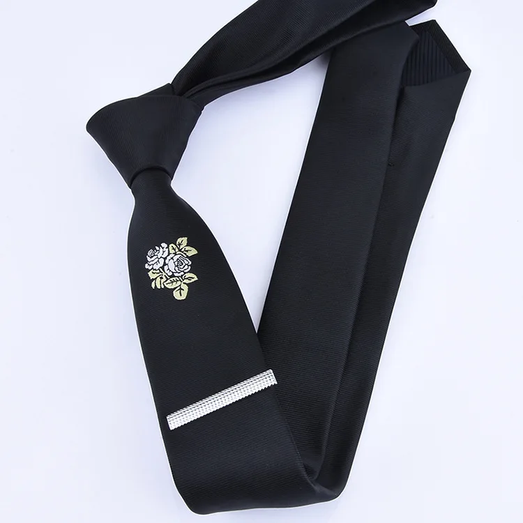 Мужская мода Для худой шеи галстуки зажимы для свадьбы бизнес смокинг галстук подарки серебряный цвет 4 см
