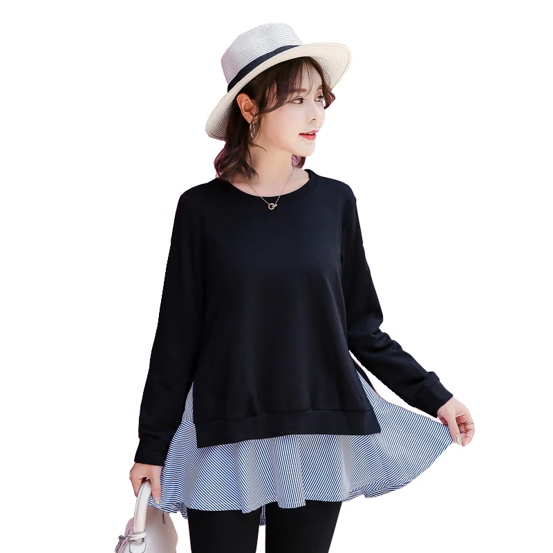 

BONJEAN New Arrival Autumn Fashion Maternity Shirts Long Sleeve Back Splits Clothes for Pregnant Women Elegant Pregnancy Tops