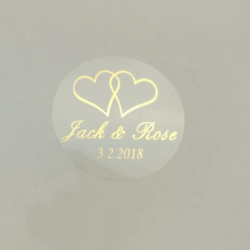 

150pcs 30mm Customize Gold Printing Personalised Clear Transparent Wedding Engagement Invitation Envelope Seals Sticker