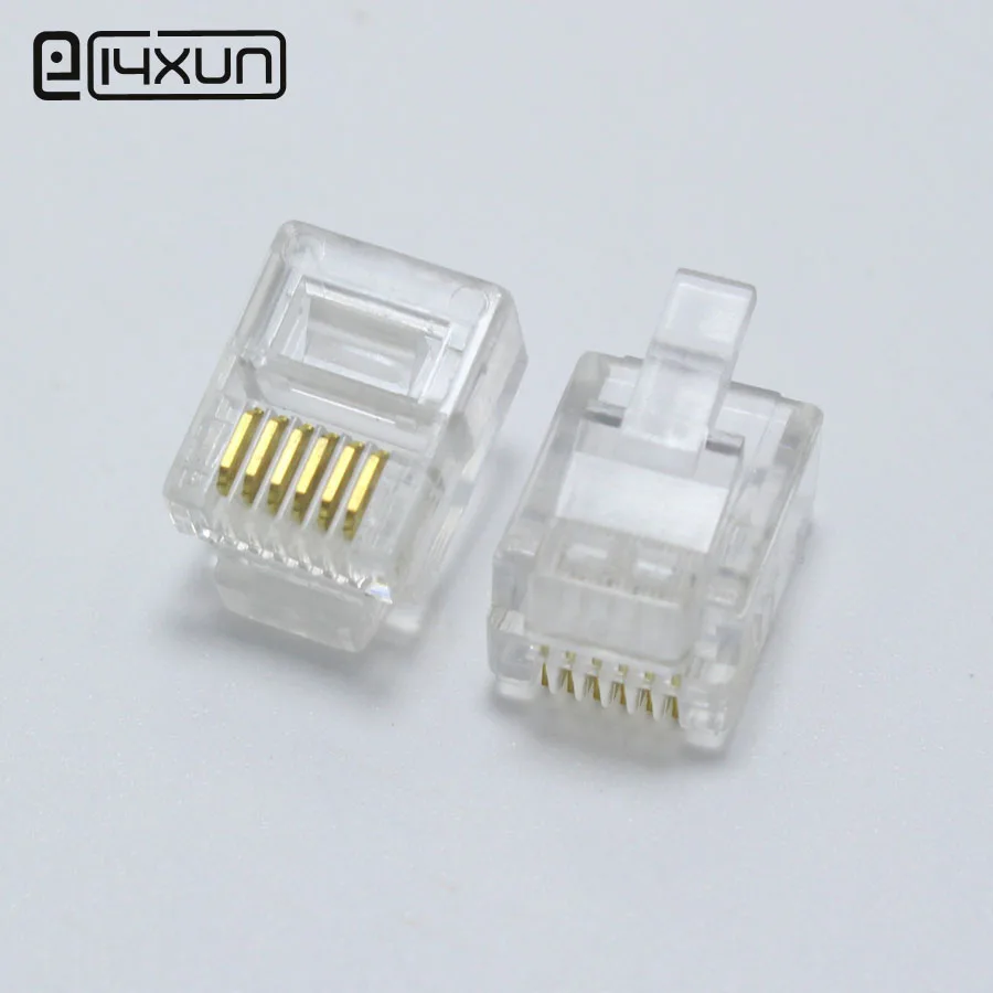 

10pcs 6Pin RJ45 Connector CAT5 CAT5e Cat6 Modular Cable Plugs Socket Network Ethernet 6P6C Crystal Plug RJ45 Connectors