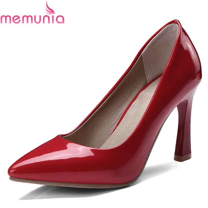 

MEMUNIA 2018 hot sale sexy fashion shallow wedding shoes stiletto high heels pointed toe elegant solid women pumps