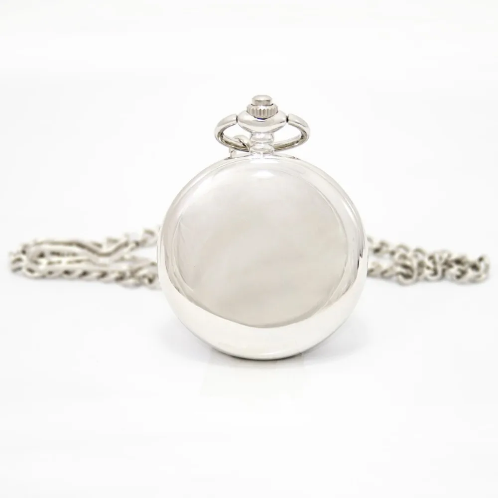 Модные серебряные Гладкие стальные Механические карманные часы в стиле стимпанк для мужчин и женщин ожерелье подвеска Fob часы