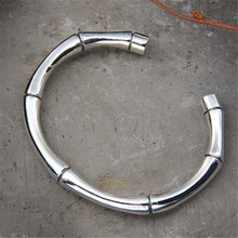 925 пробы Серебряный женский браслет и браслеты минималистичные обтягивающие браслеты женские браслеты в форме бамбука ювелирные изделия